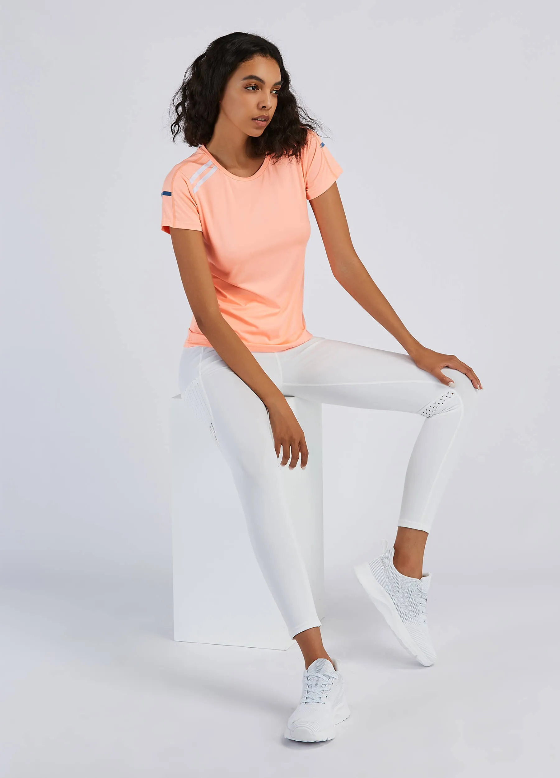 4POSE Women's Summer QUICK Dry Round Neck Stretch Training Tee(Clearance)