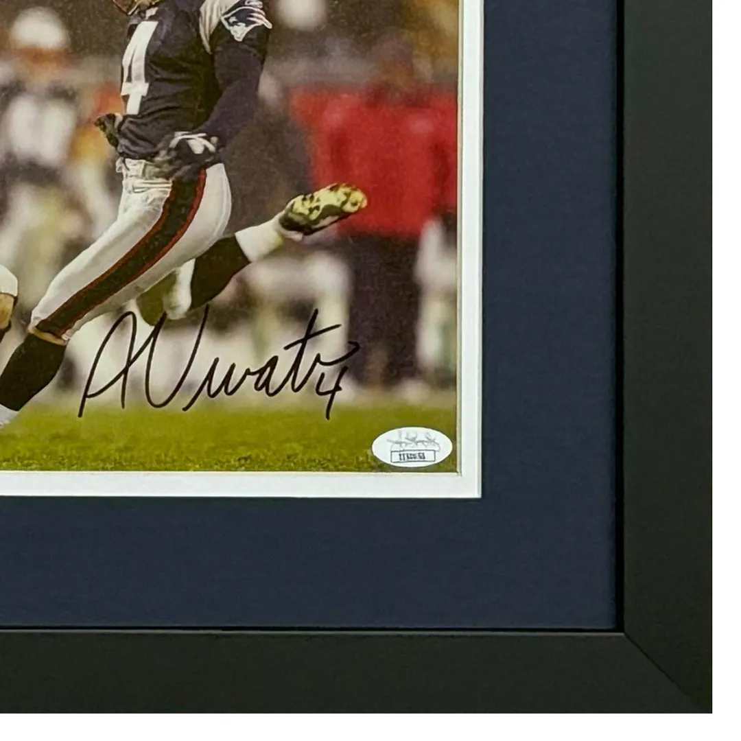 Framed 8x10 Photo Hand-Signed by Adam Vinatieri of the New England Patriots