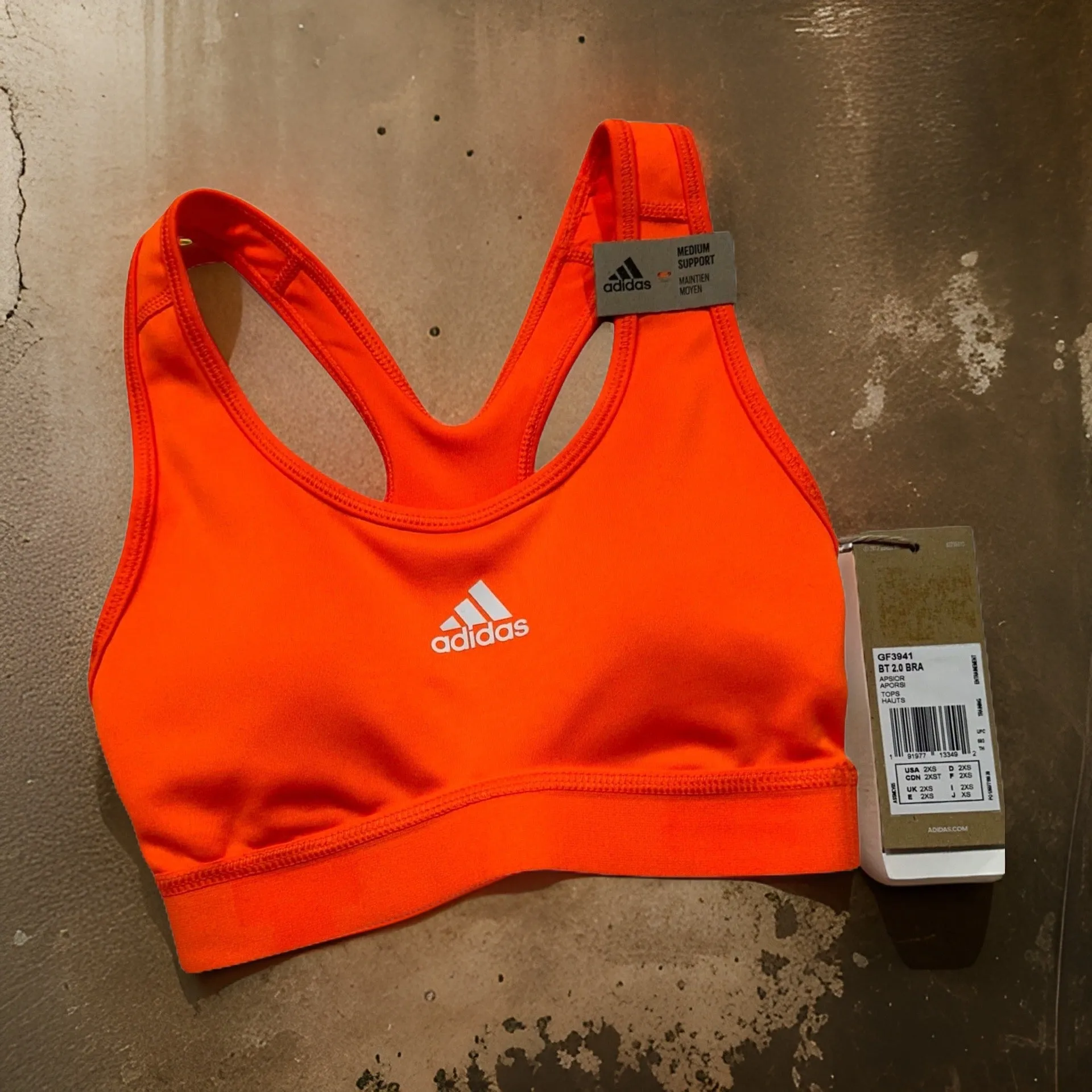 *ADIDAS* ORANGE) ~BT 2.0 SPORTS BRA~ (2XS)