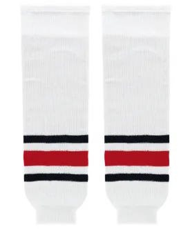 Athletic Knit (AK) HS630-891 2010 Columbus Blue Jackets White Knit Ice Hockey Socks