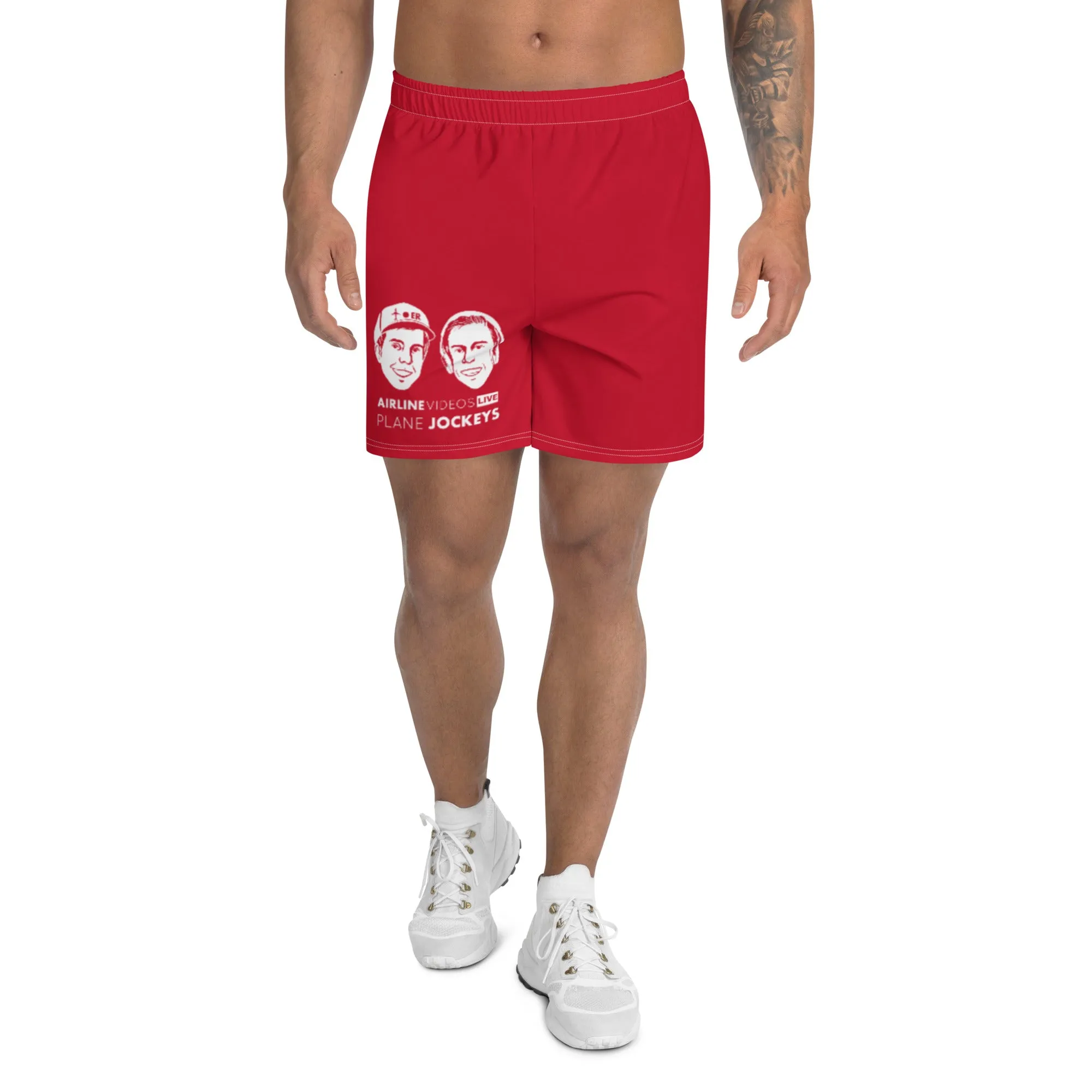 AVL PLANE JOCKEYS (RED) Men's Athletic Long Shorts