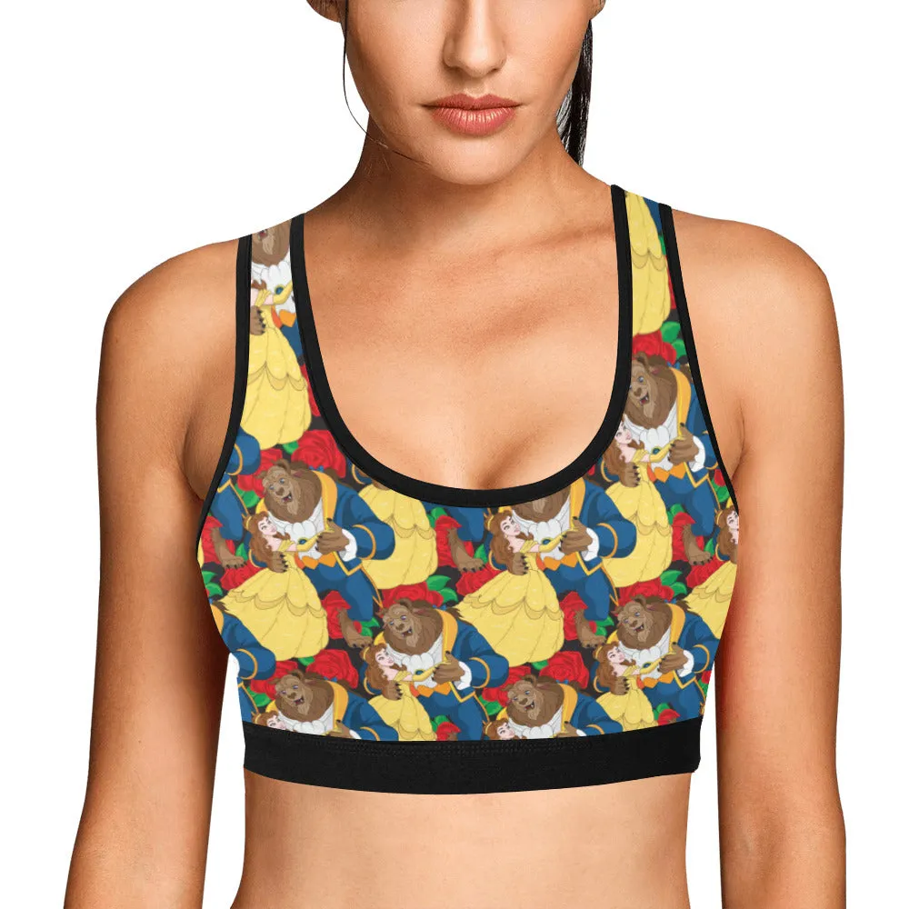 Beauty And The Beast Dancing Beauty Women's Athletic Sports Bra