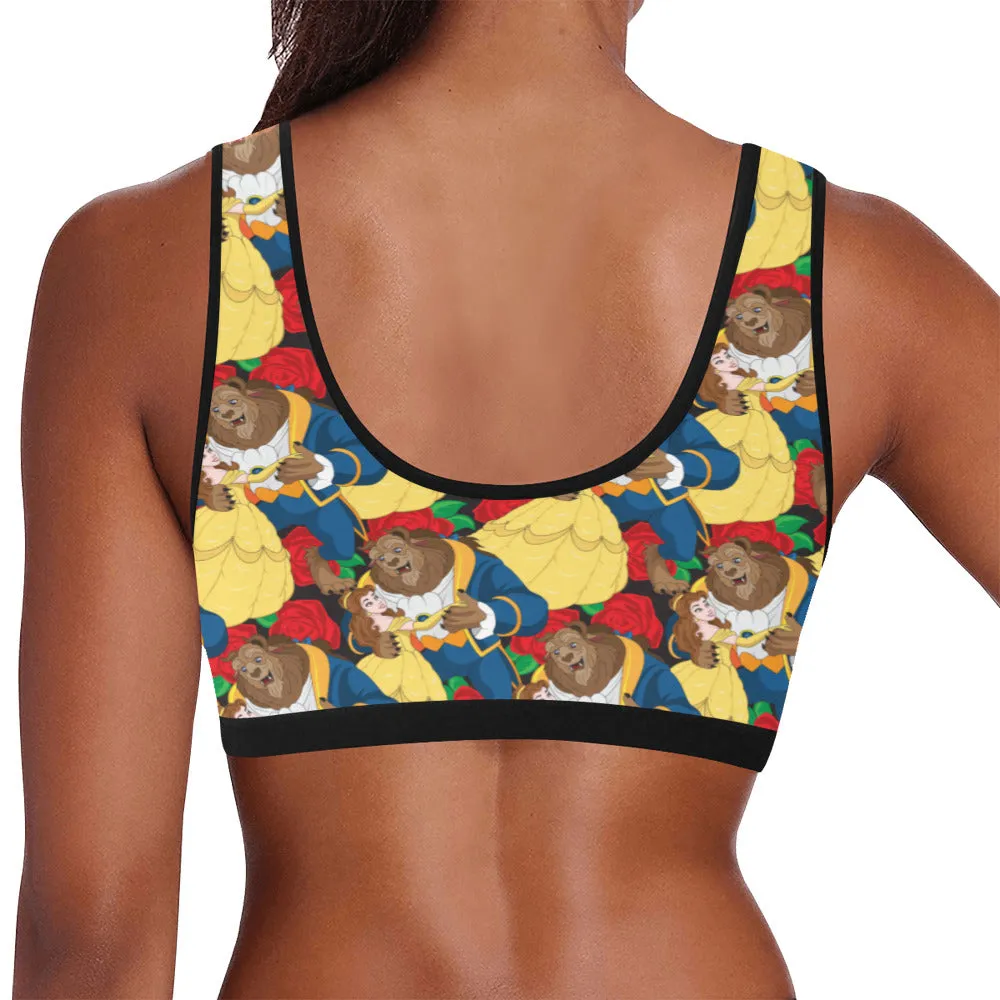 Beauty And The Beast Dancing Beauty Women's Athletic Sports Bra