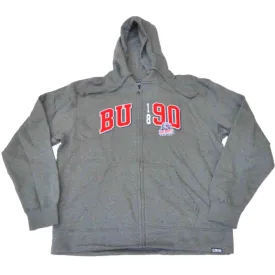 Belmont Bruins Gear for Sports Gray "BU 1890" Zip Up LS Hooded Jacket (L)