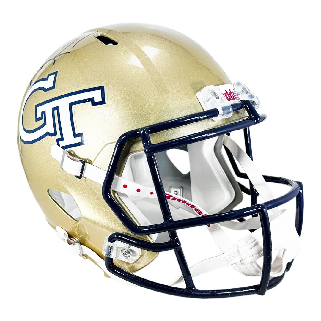 Calvin Johnson Signed Georgia Tech Yellow Jackets Speed Full-Size Replica Football Helmet (Beckett)