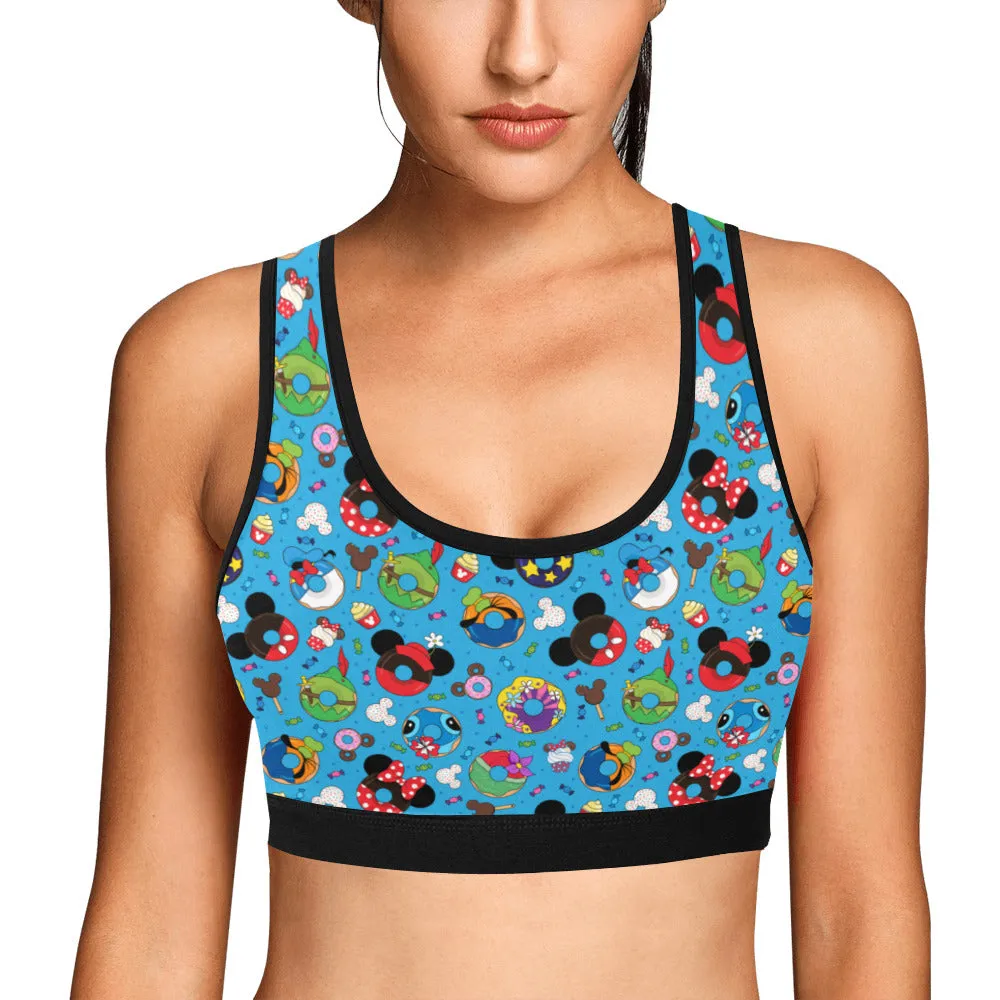 Character Donuts Women's Athletic Sports Bra