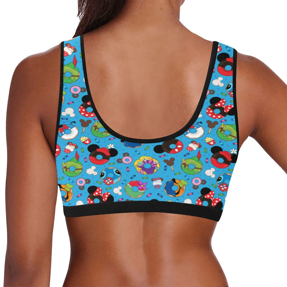 Character Donuts Women's Athletic Sports Bra