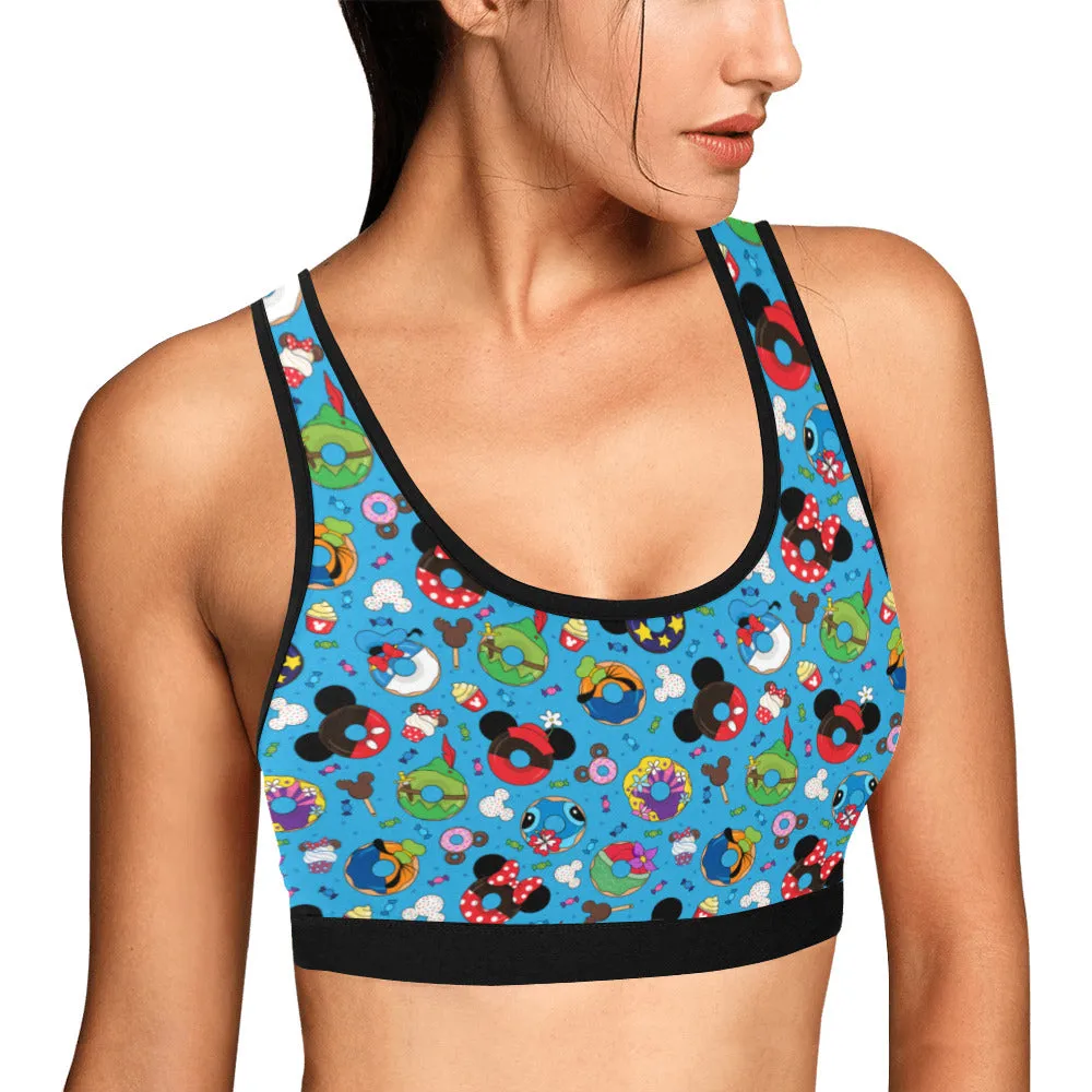 Character Donuts Women's Athletic Sports Bra