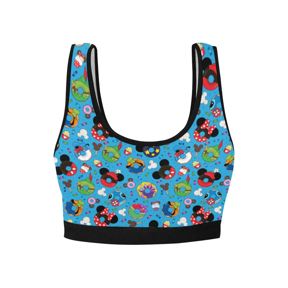 Character Donuts Women's Athletic Sports Bra