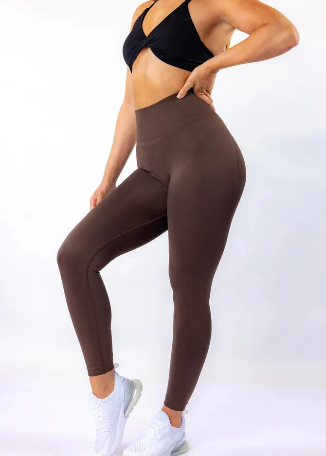 Chocolate Signature Scrunch High Waisted Leggings