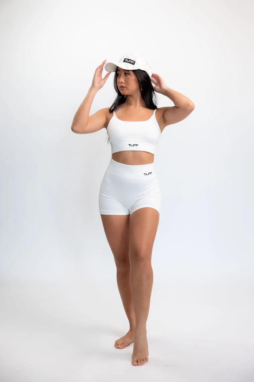 Classic Ribbed Sports Bra - White