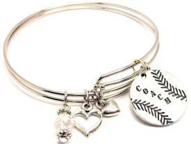 Coach Baseball Softball Expandable Bangle Bracelet Set