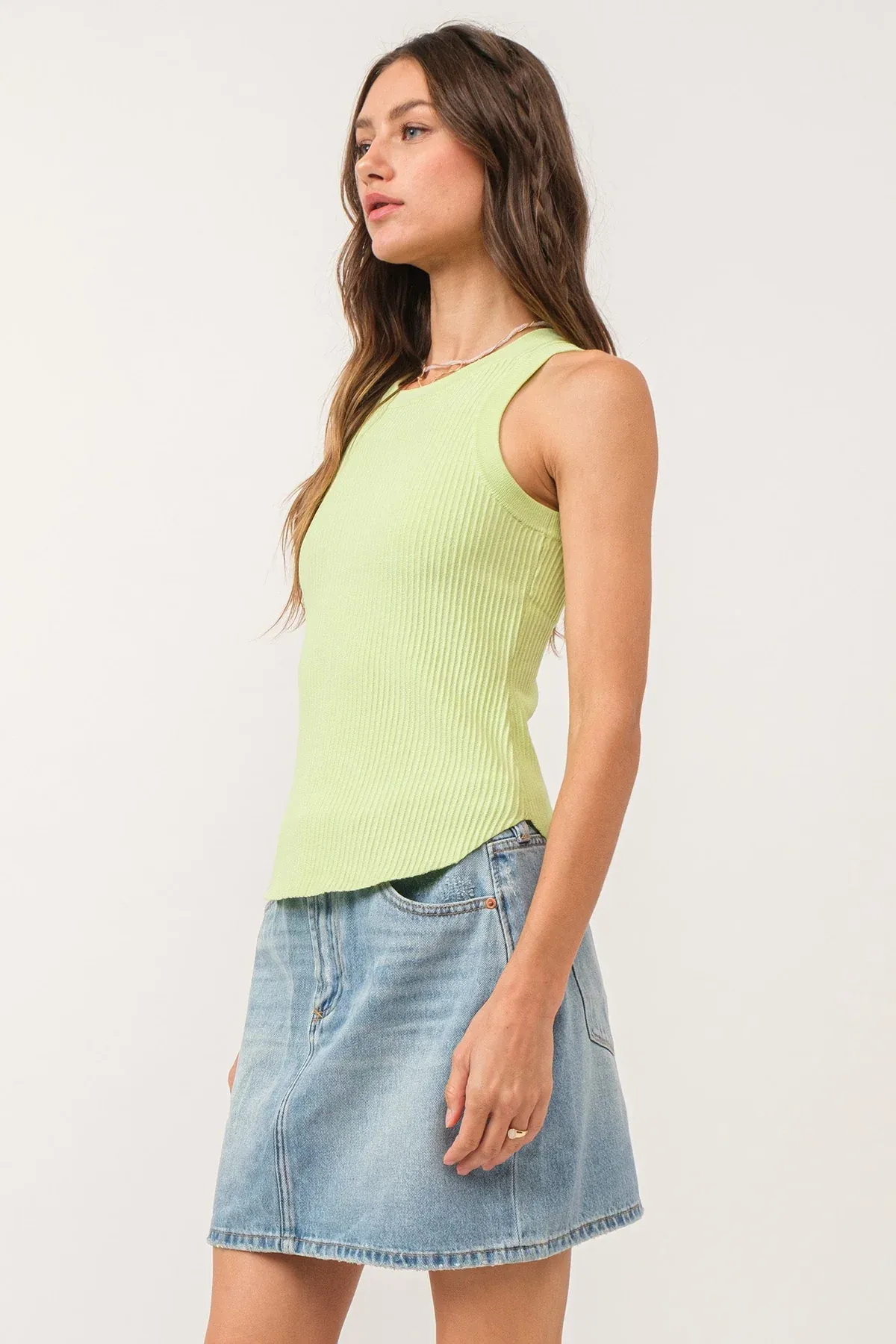 Cora Tank in Pale Lime