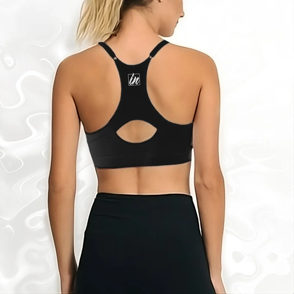 Cut Out Racerback "Inspired Script" Sports Bra