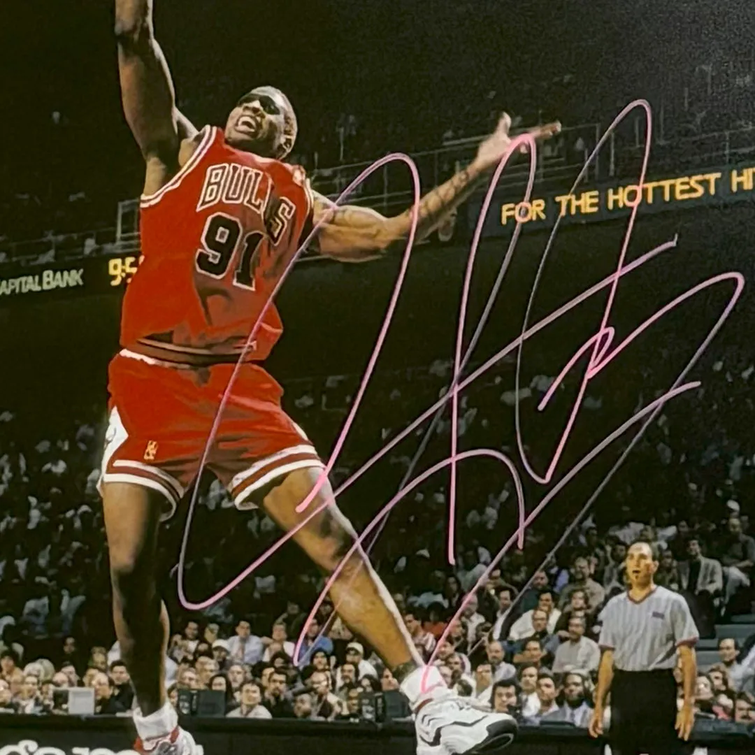 Dennis Rodman Signed Chicago Bulls Framed 11x14 Photo