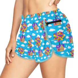 Disney Up Floating House Women's Athletic Sports Shorts