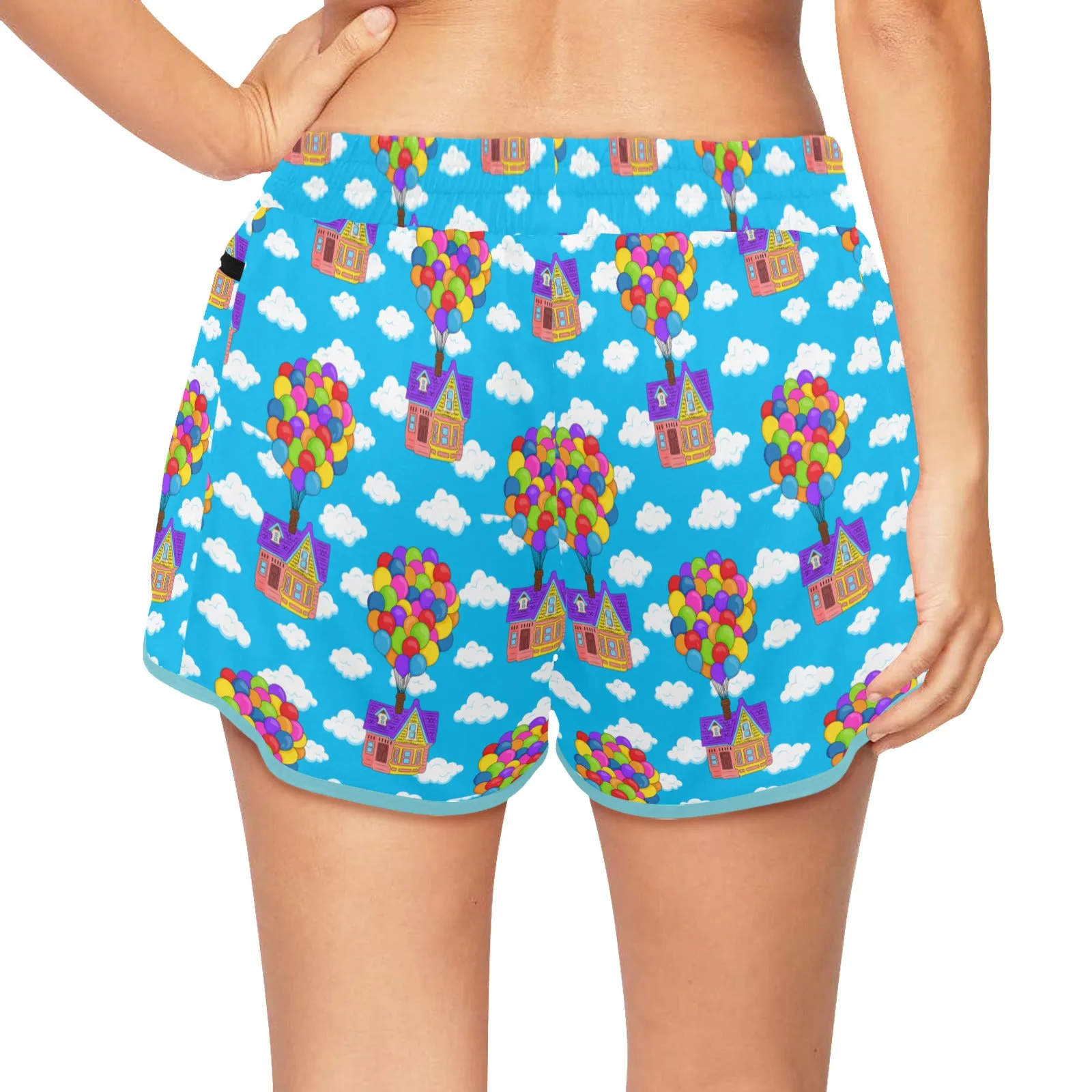 Disney Up Floating House Women's Athletic Sports Shorts