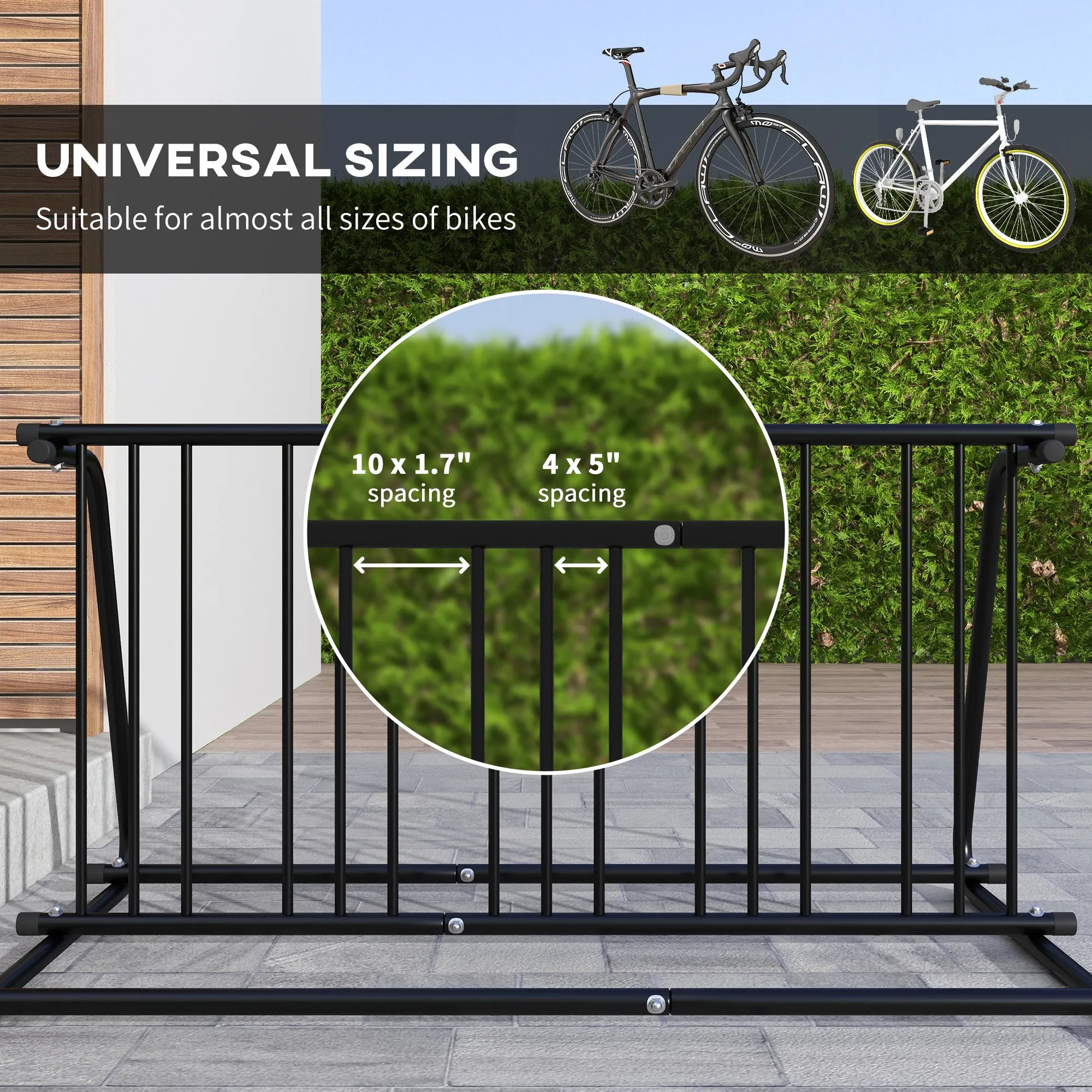 DURHAND Bike Stand 6 Bicycle Storage Rack for Indoor Garages Flat Use