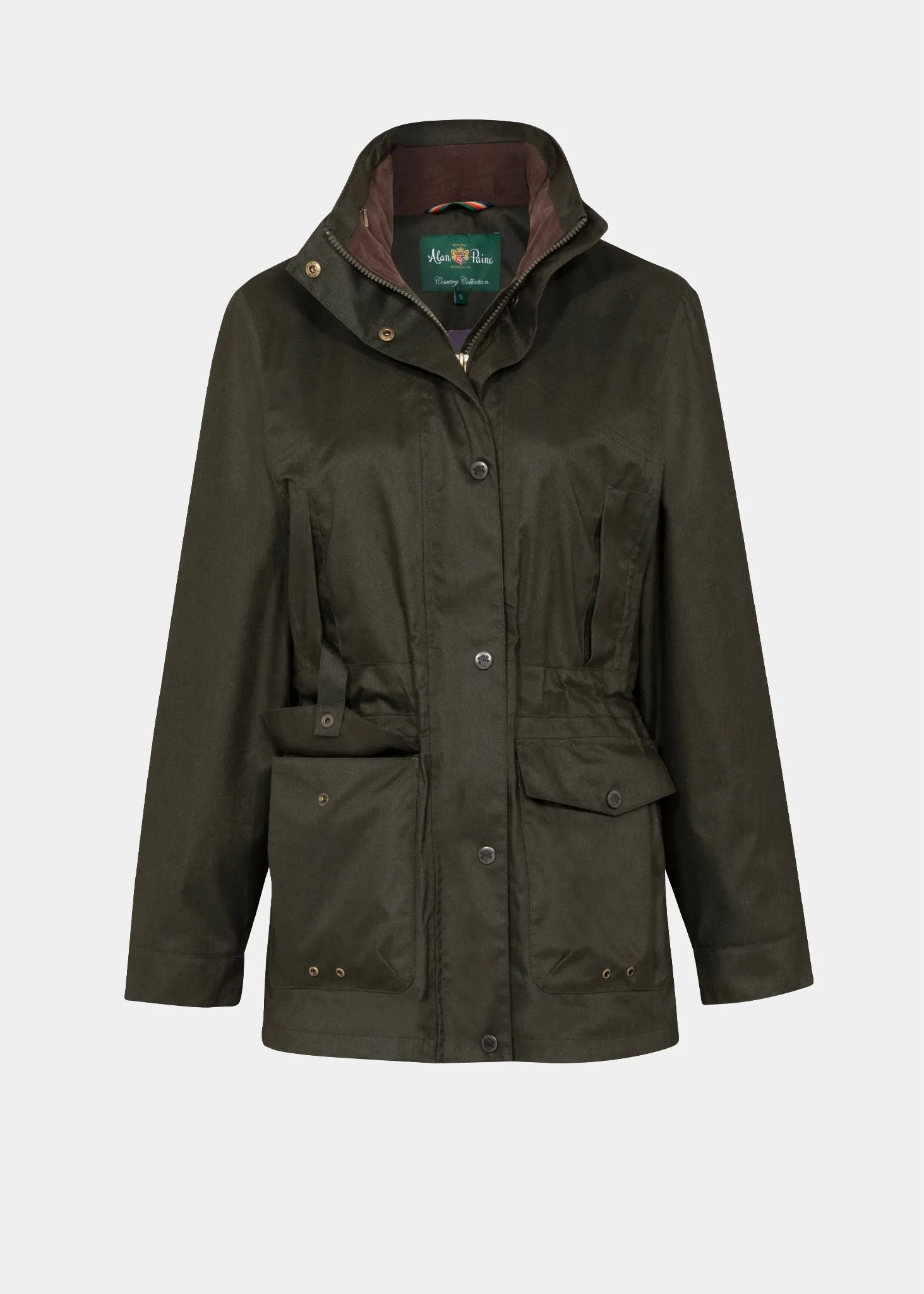 Fernley Ladies Waterproof Field Coat In Woodland