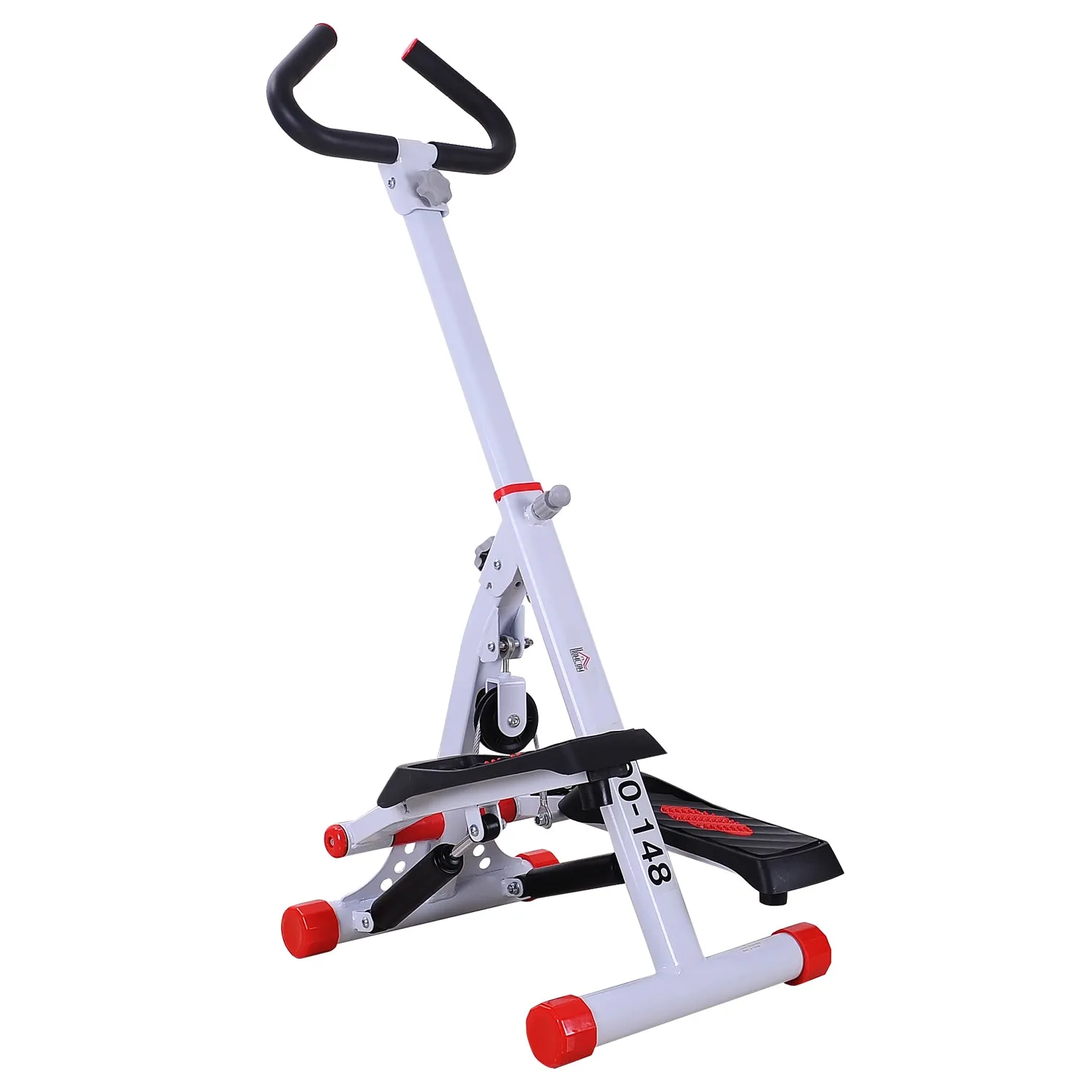 Foldable Step Machine, Height Adjustable Stepper w/ LCD Display and Handlebar, Twister Steppers for Exercise Workout Home Gym Office