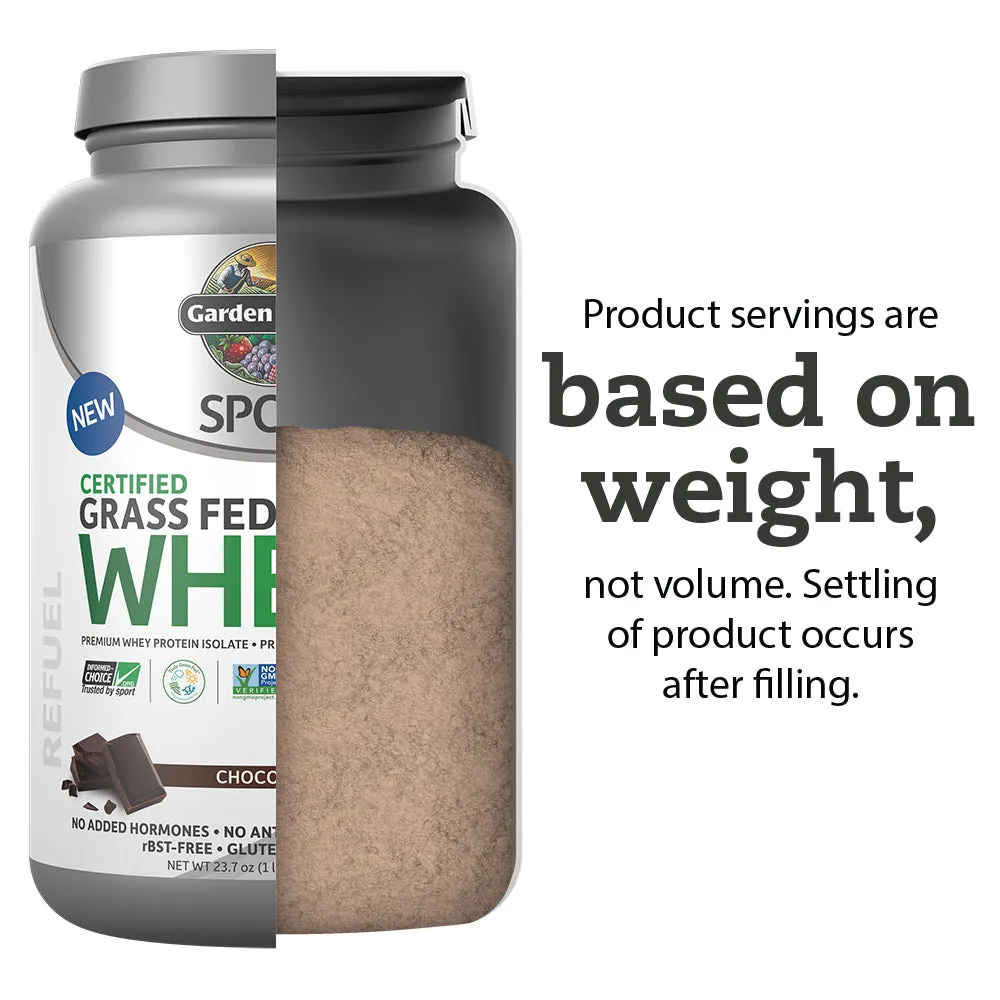 Garden of Life SPORT Certified Grass Fed Whey Protein Powder - Chocolate (672g)