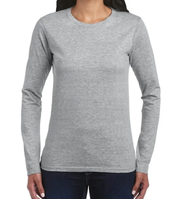 Gildan Womans 100% Cotton, Long Sleeve T-shirt