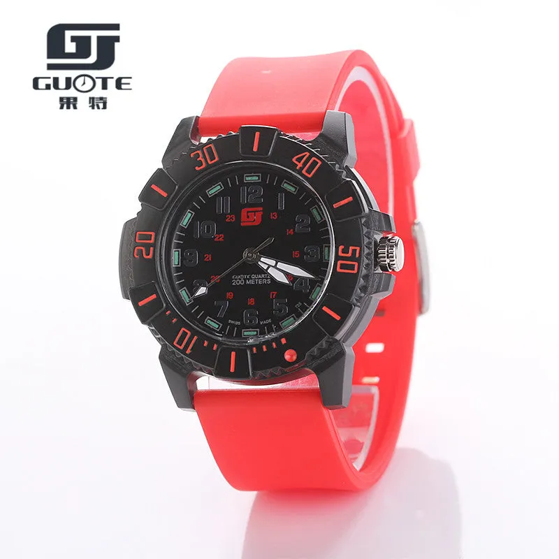 GUOTE 2016 New Fashion High Quality Men Silicong Strap Sport Watch Rotation Analog Date Quartz Watches Casual Men Wristwatches