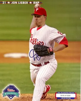 Jon Lieber Signed 8x10 Philadelphia Phillies Photo SI