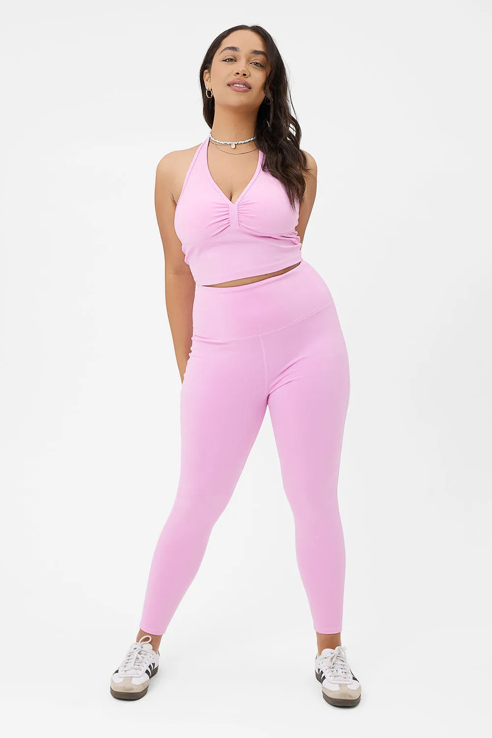 Lively Halter Sports Bra - Baby Pink