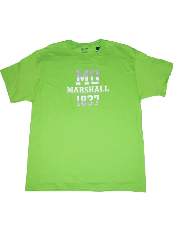 Marshall Thundering Herd Gear for Sports Pea Green Soft Cotton T-Shirt (L)