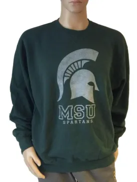 Michigan State Spartans GFS Green Long Sleeve Crew Neck Pullover Sweatshirt (L)