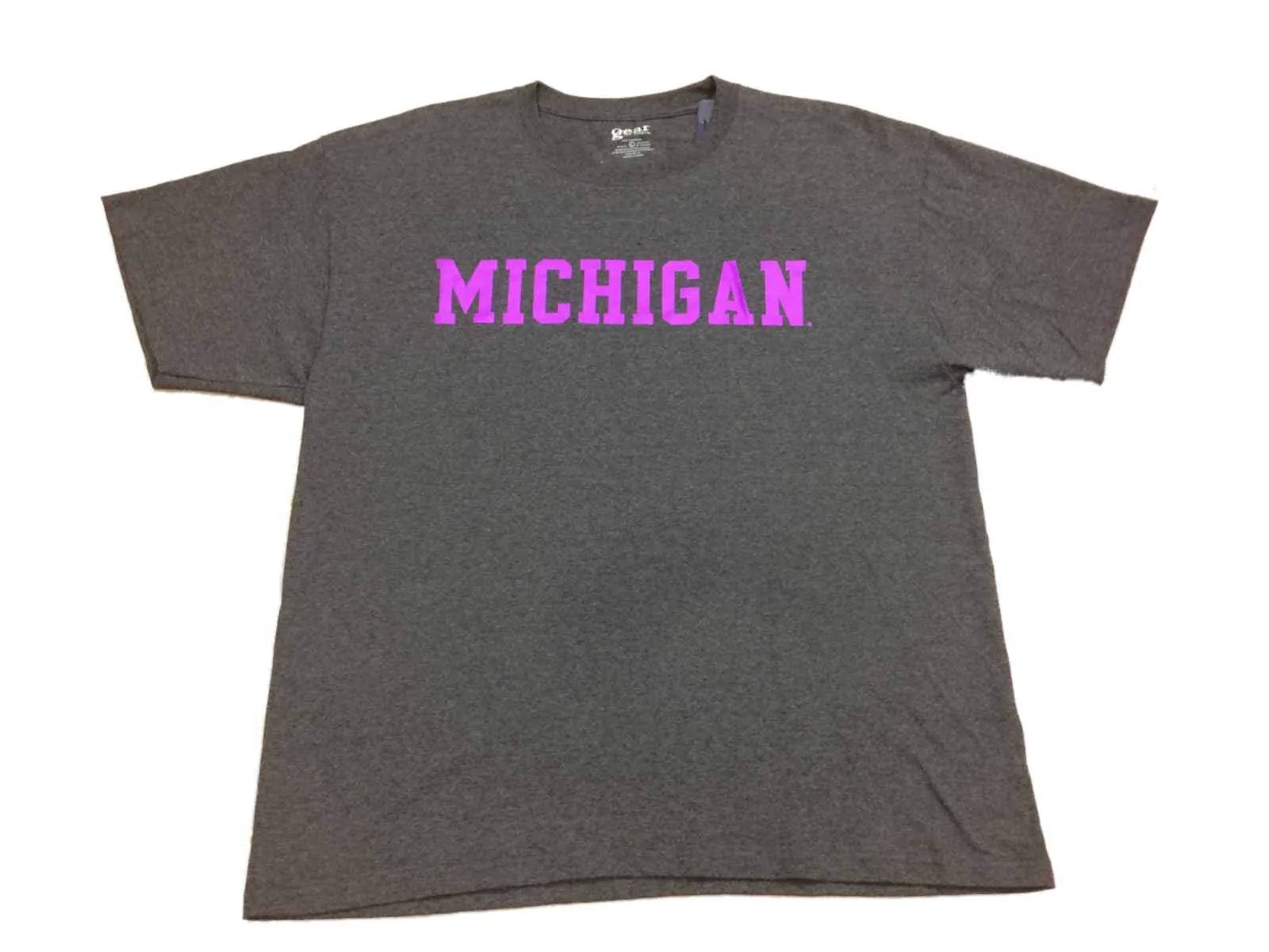 Michigan Wolverines Gear for Sports Charcoal Gray SS Crew Neck T-Shirt (L)