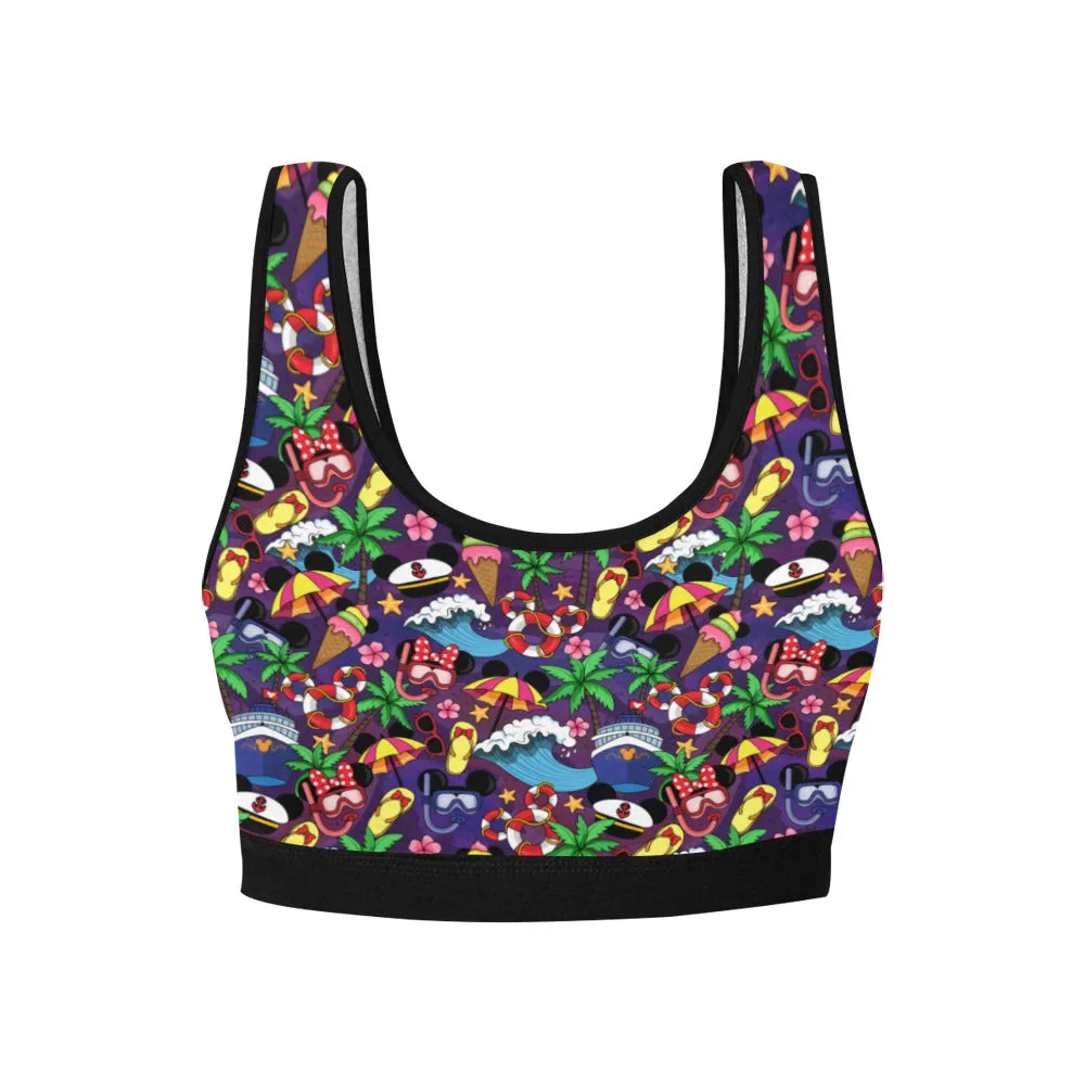 Mickey And Minnie Cruise Women's Sports Bra