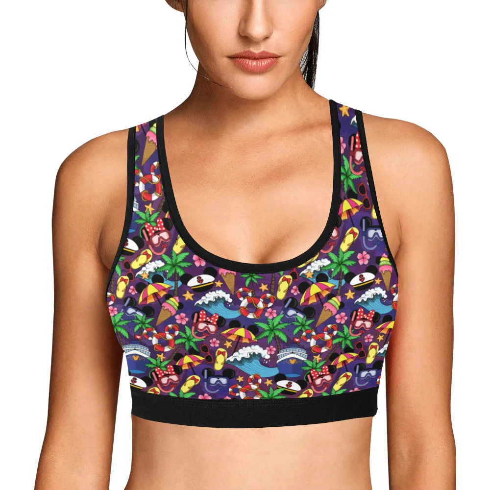 Mickey And Minnie Cruise Women's Sports Bra