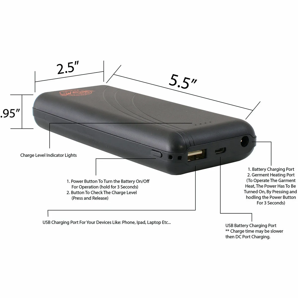 Milwaukee Leather and Nexgen Heat BATTERYHOODY Universal Battery Pack for Hoodies