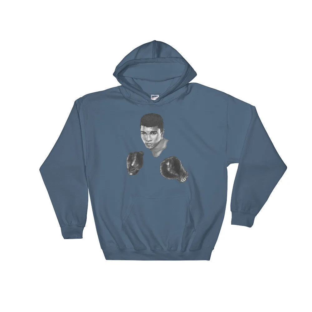 Mo Ali Boxing Hooded Sweatshirt Illustrated by Robert Bowen