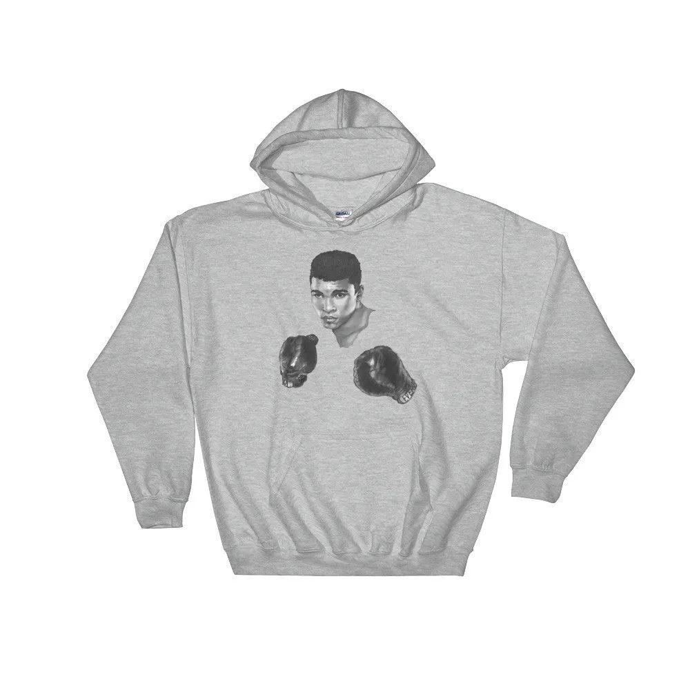 Mo Ali Boxing Hooded Sweatshirt Illustrated by Robert Bowen