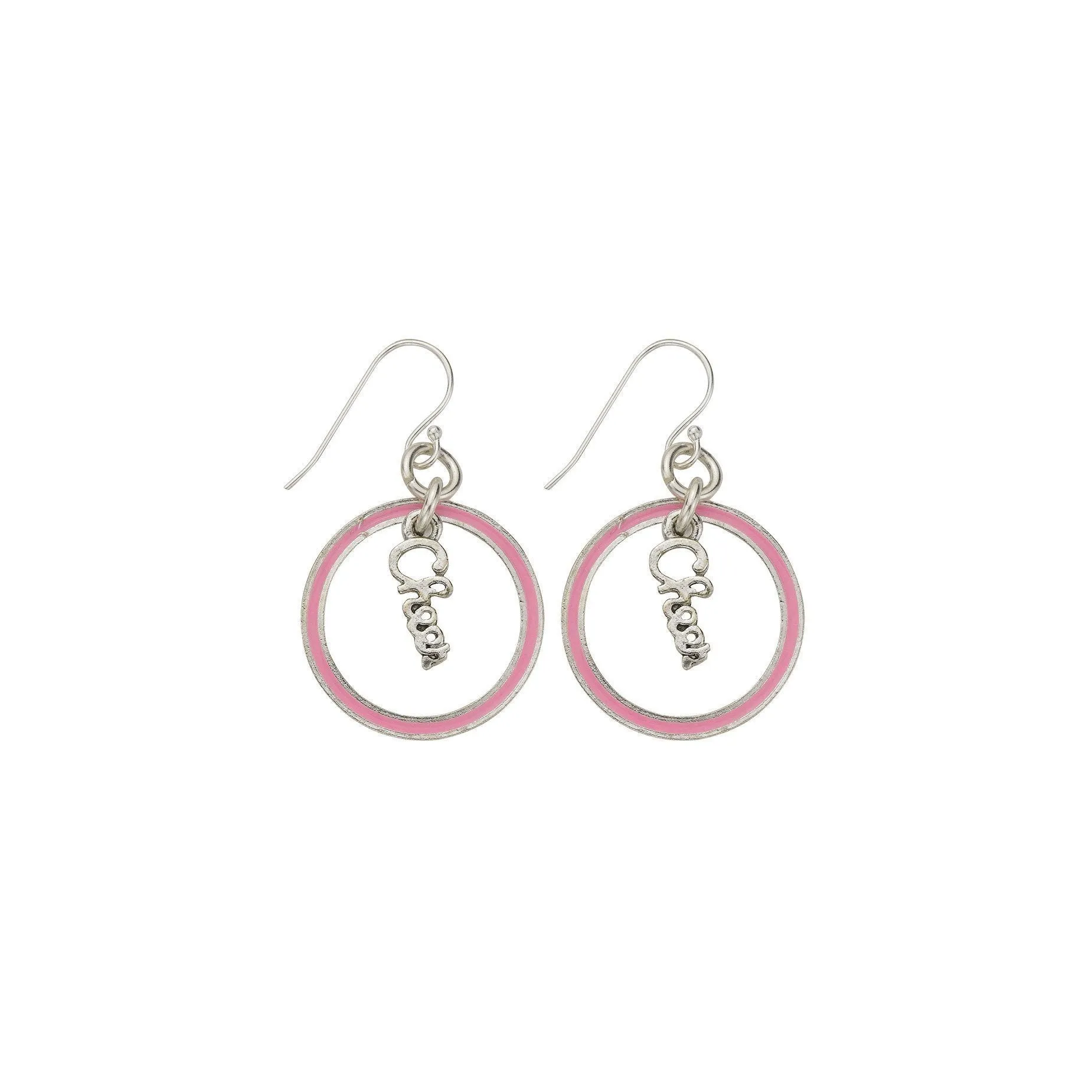 Neon Pink Cheer Hoop Earring