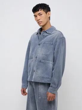 Nuon Blue Enzyme-Washed Relaxed-Fit Jacket