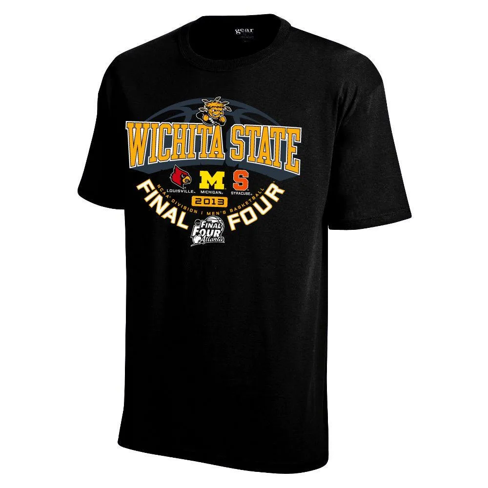 Official 2013 Wichita State Final Four Team Logo Atlanta Black T-Shirt