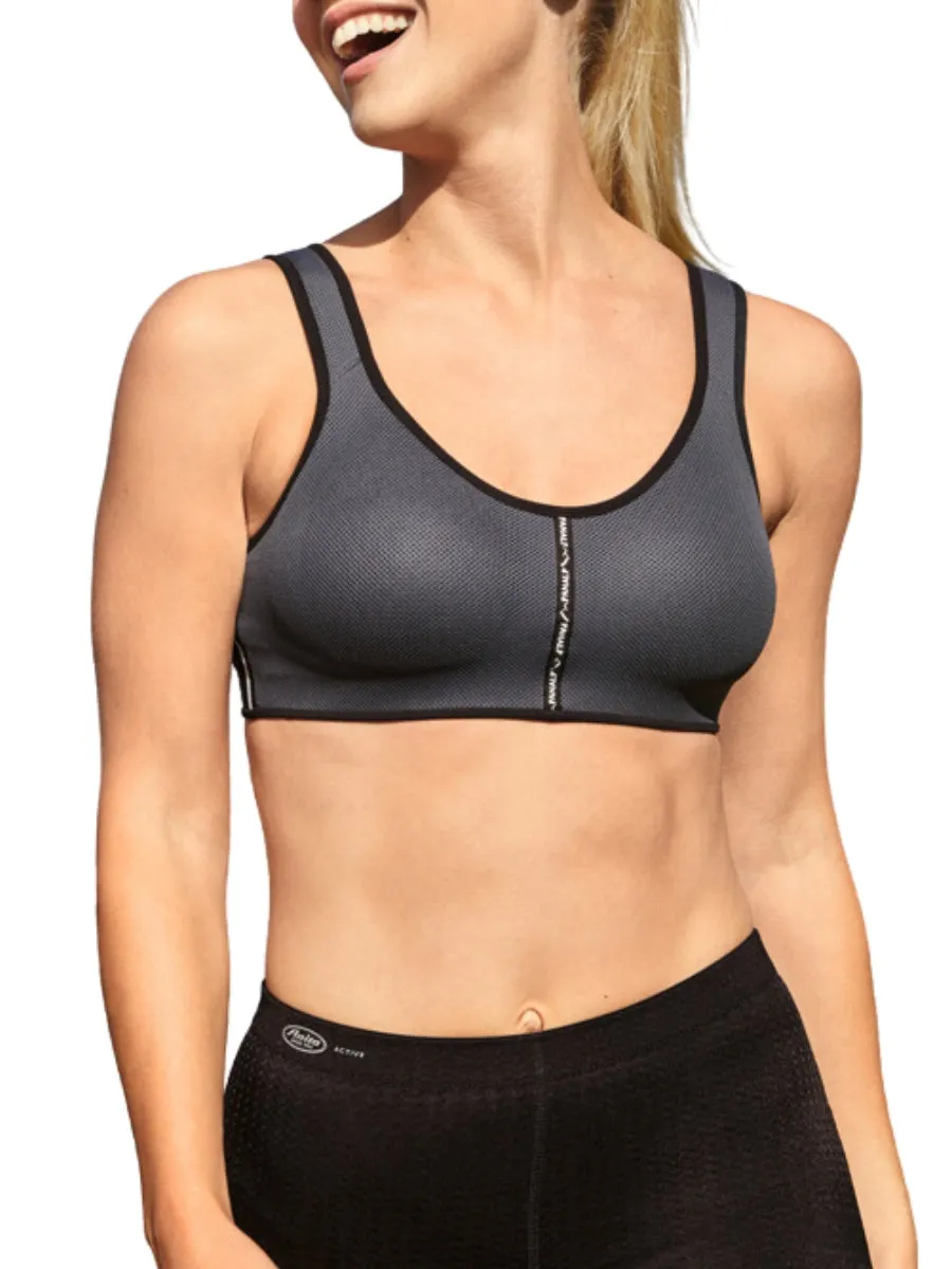 PanAlp Air Sports Bra - Anthracite/Black