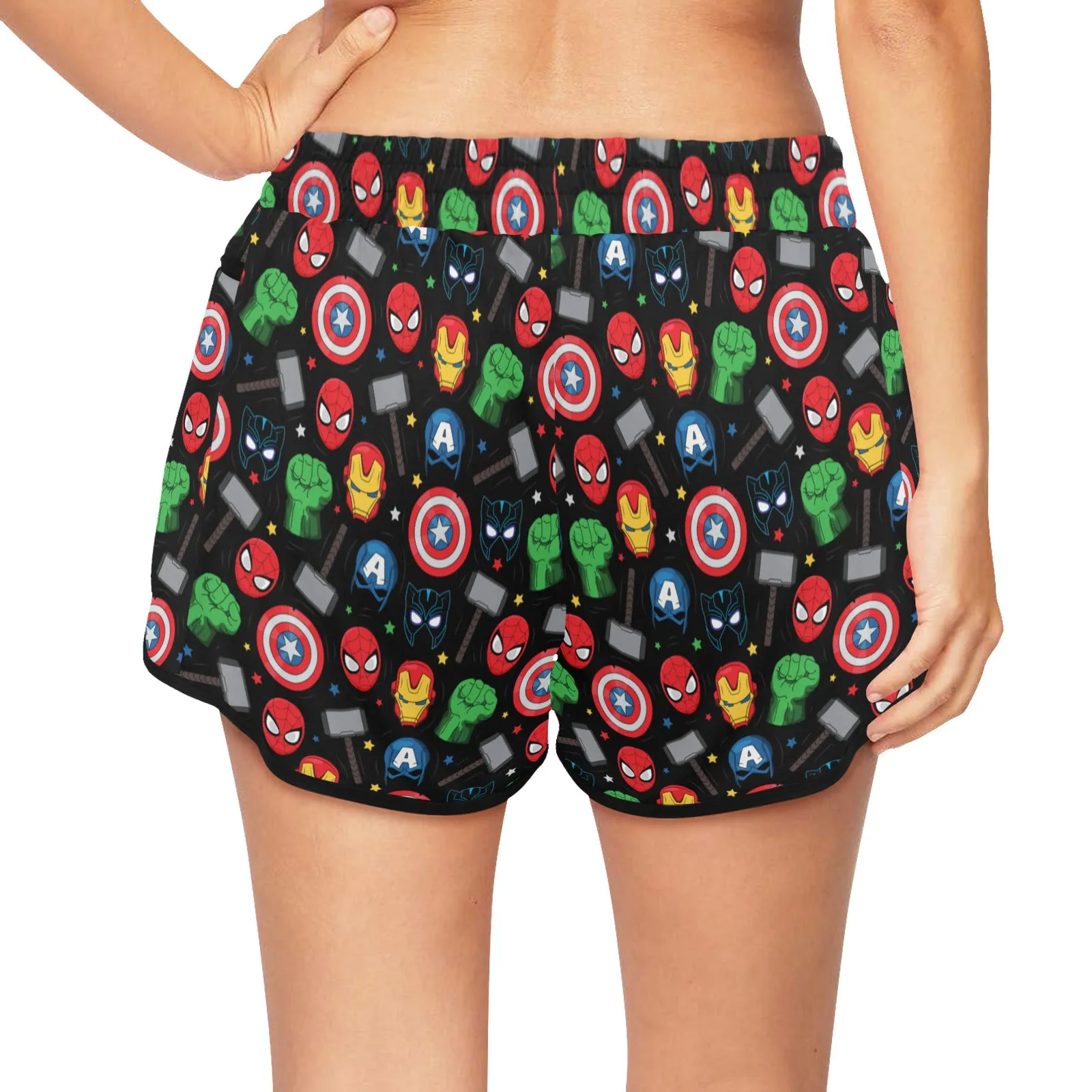 Super Heroes Women's Athletic Sports Shorts