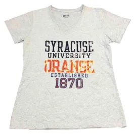 Syracuse Orange Gear for Sports WOMENS Gray Metallic Logo SS V-Neck T-Shirt (M)