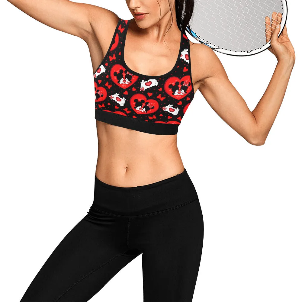 Valentine's Day Lovers Women's Athletic Sports Bra