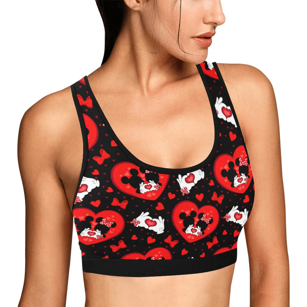 Valentine's Day Lovers Women's Athletic Sports Bra