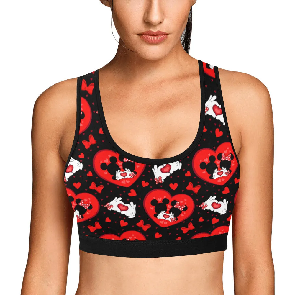 Valentine's Day Lovers Women's Athletic Sports Bra