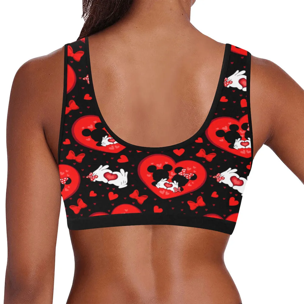 Valentine's Day Lovers Women's Athletic Sports Bra