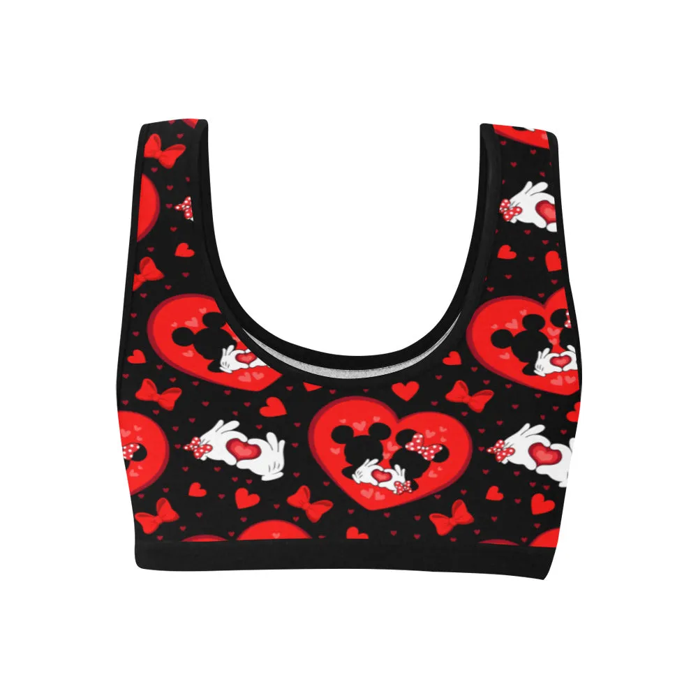 Valentine's Day Lovers Women's Athletic Sports Bra