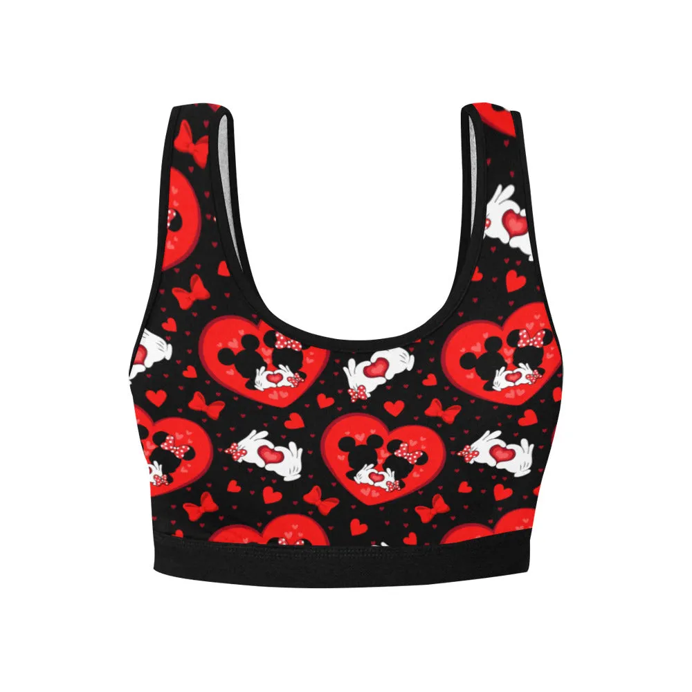 Valentine's Day Lovers Women's Athletic Sports Bra