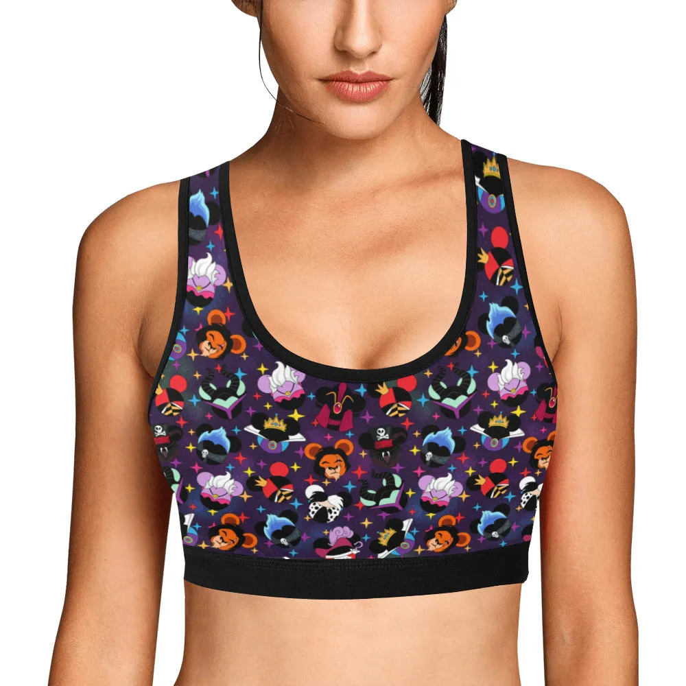 Villains Women's Athletic Sports Bra